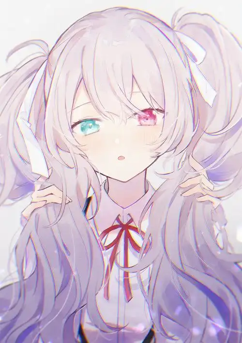 p站插画博衣小夜璃白发少女碧蓝档案这个双马尾是你的初音吗