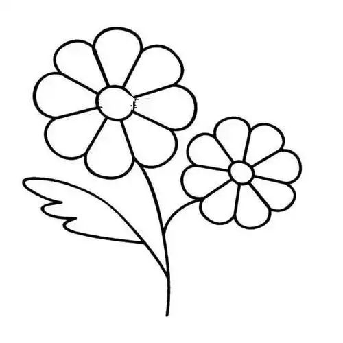 向日葵简笔画教程简笔画|各种简单的花朵花卉植物画法小素材简笔画