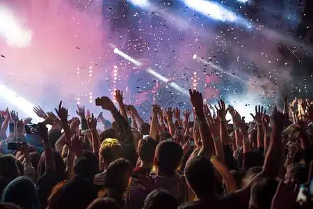 dj设置音乐会上的人等演出背景