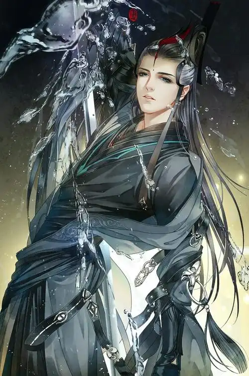 手绘古风黑衣男子剑网三·纯阳画师:匪萌十月