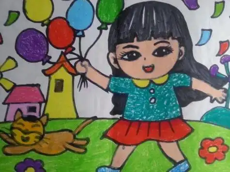 美术我们的学校简笔画