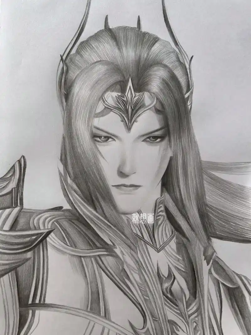 唐三怎么画海神和修罗素描 - 抖音