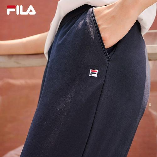 时尚斐乐官方女子针织长裤女裤2023夏新款fila休闲裤通勤直筒裤