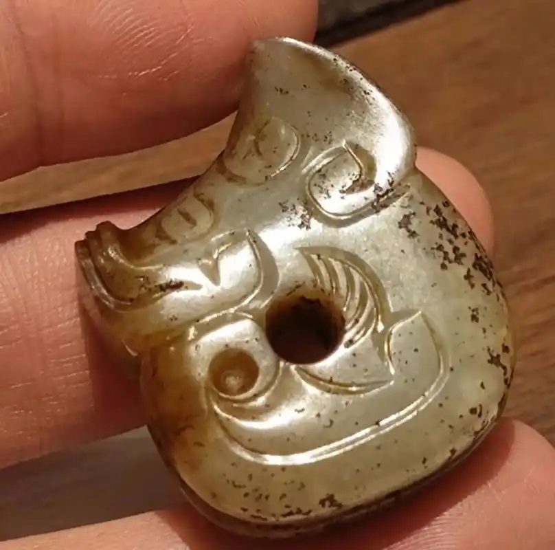 商早期,玉猪龙,古玉器研究比对标本 商早期,玉猪龙 有记录可查询从商