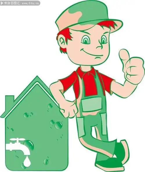 卡通装修工人矢量插画-矢量素材-百图汇设计素材