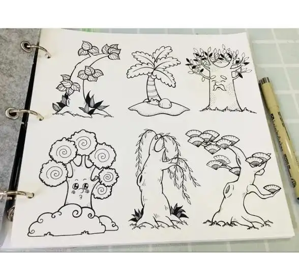0基础学画画不同类型的树画法合集