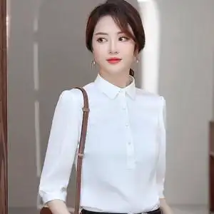 职业白衬衫女五分袖2019秋季新款修身半袖工作服商务正装白衬衣ol