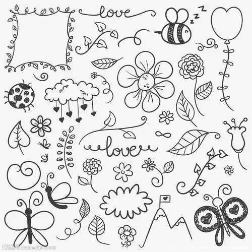 简笔画卡通装饰品小装饰品简笔画花圣诞花环简笔画绿色装饰品简笔画