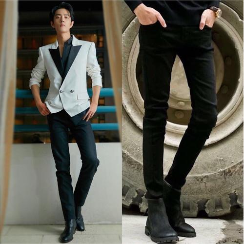 肖战同款黑色裤子女男2020新款秋裤高腰显瘦百搭修身小脚牛仔长裤