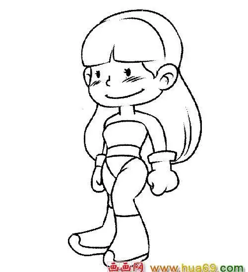 画画网 人物简笔画 小女孩  正文
