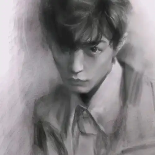 【素描】手绘素描肖战肖战(素描 写真 临摹)——魔 性 起 稿