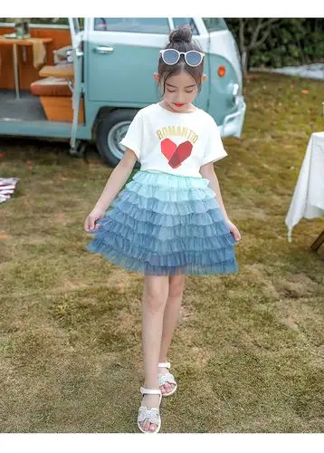 女童半身裙夏装蓬蓬裙大儿童装短裙裙子春纱裙