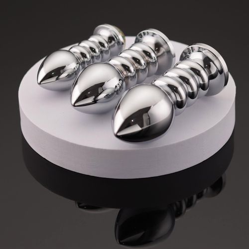 女用自慰情趣用品sm道具螺纹金属后庭开发调教肛塞扩肛器成人性工具