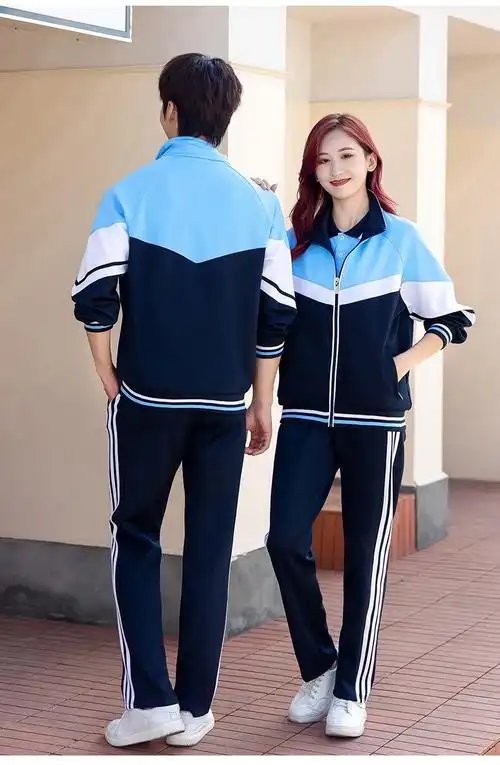 初中生校服春秋季运动班服三件套高中小学生男女长袖版学院风套装 浅