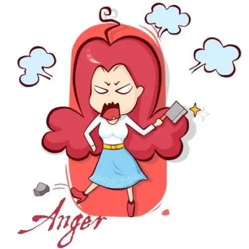 妈妈叉腰愤怒发火简笔画(脾气暴躁的妈妈简笔画) -【爱个性】