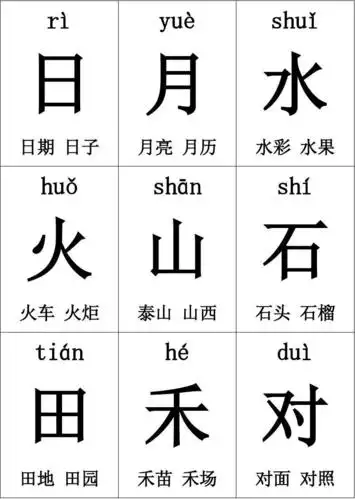 部编2016人教版一年级上册语文 一--四单元生字卡片带拼音组词可打印