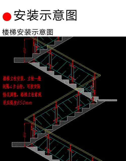 玻璃楼梯扶手栏杆阳台护栏免扶手不锈钢扶手立柱方管楼梯围栏20138
