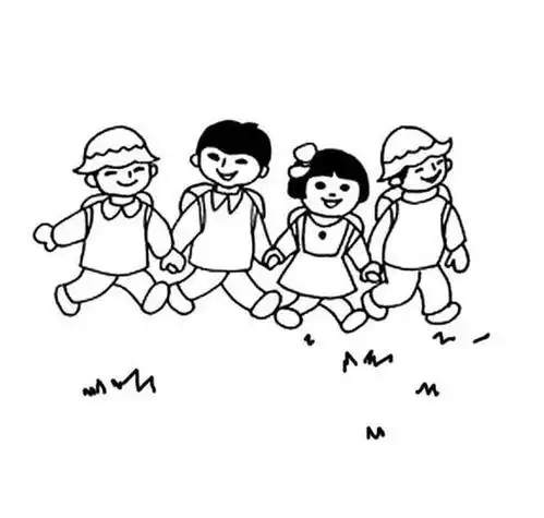 幼儿外出游玩简笔画
