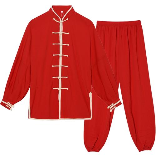 太极服男女棉加丝春秋太极拳服装武术练功服中老年晨练表演服恒树