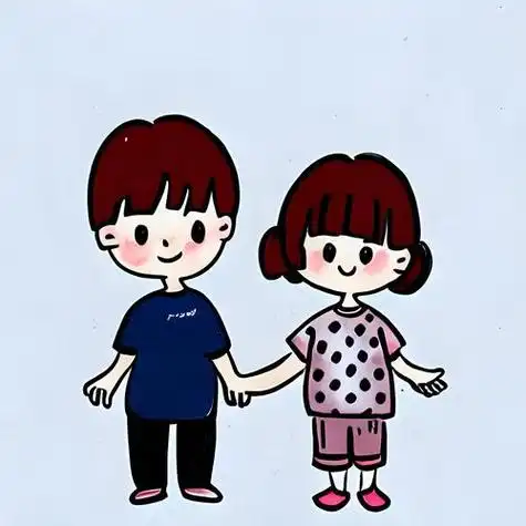 兄妹简笔画可爱