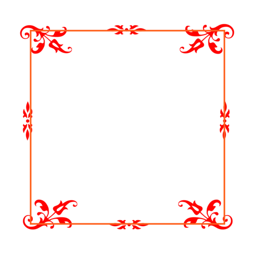 创意花纹花边红色边框装饰