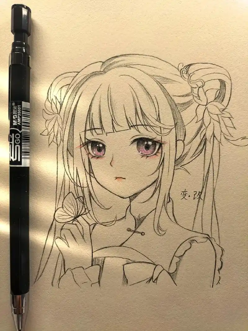 女生绘画过程.#手绘临摹 #画画 #绘画过程 - 抖音