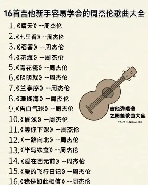 初学者一看就会的周杰伦歌曲大全⑤