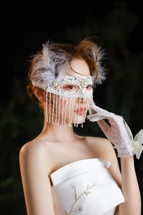 万代【抖音爆火】面具半脸下男女 面具酷蒙面歌王纱遮播变装神秘男二