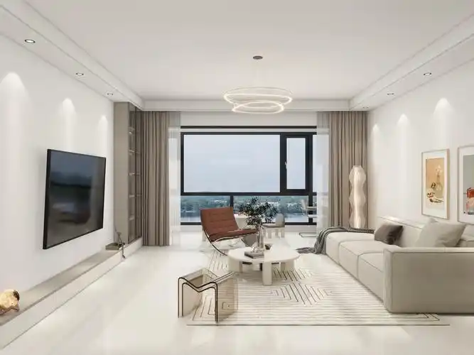 130平方现代简约四居室室内装修设计,装修效果图-酷家乐