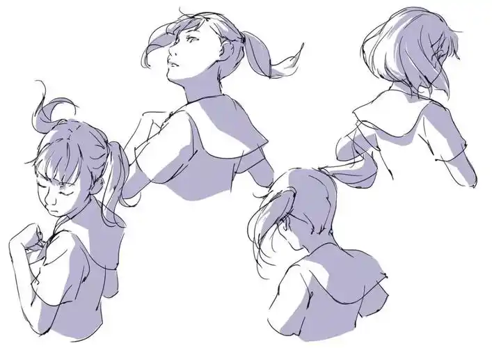 头发动态画法飘逸就是这么来的