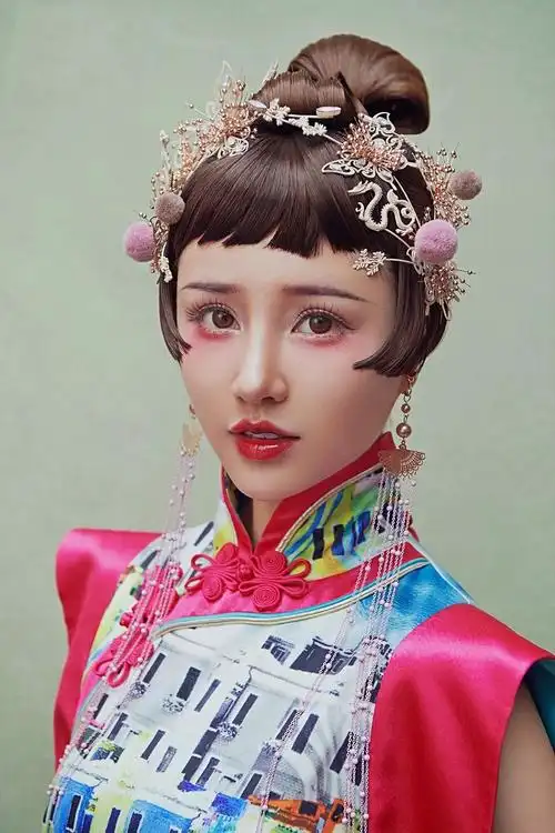 中式短发新娘造型-艾琳艾美学校