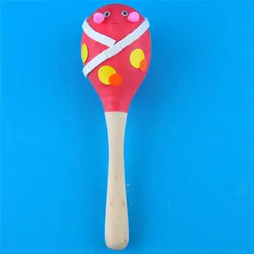 幼儿园课堂手工diy创意手工本色中号沙锤材料包