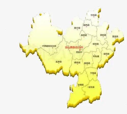 四川凉山彝族自治州地图