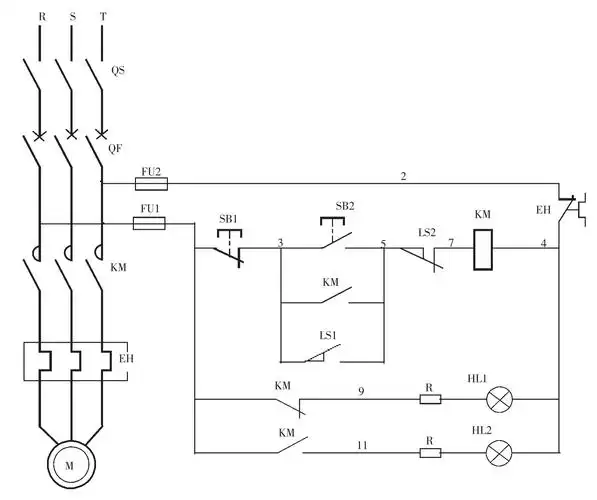最简单的行程开关控制电路