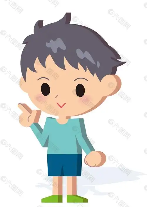 矢量卡通小男孩
