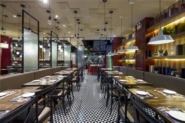 小餐馆特色装修图片 150平美式风格餐馆装修设计效果图