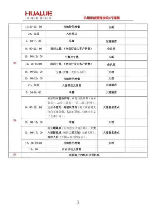 商务考察行程安排表66601