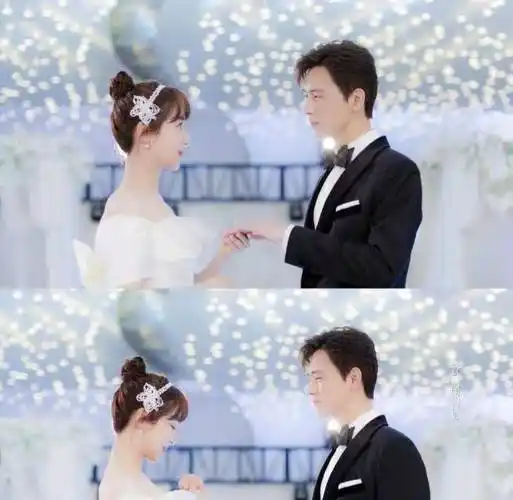 光是看剧中的截图,小编也被两人甜到了,剧中杨紫穿着洁白的婚纱,李现