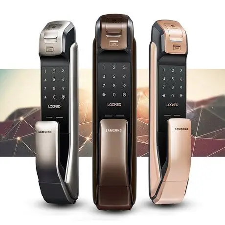 三星指纹锁密码锁家用防盗门锁智能电子锁磁卡感应锁dp728/718推荐!