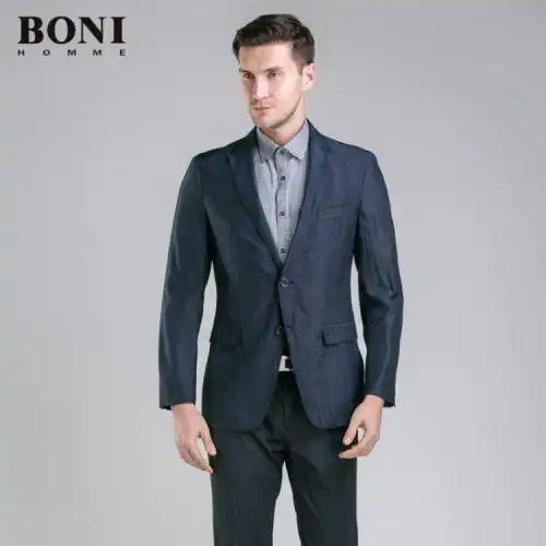 boni/堡尼男士西服修身便服时尚都市外套男装休闲单西cu61112b