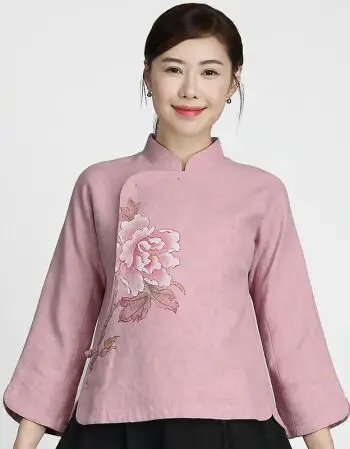 颜商场同款官网刺绣唐装女大码复古中式女装秋装禅意女装中国风双层