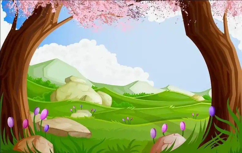 卡通森林场景唯美