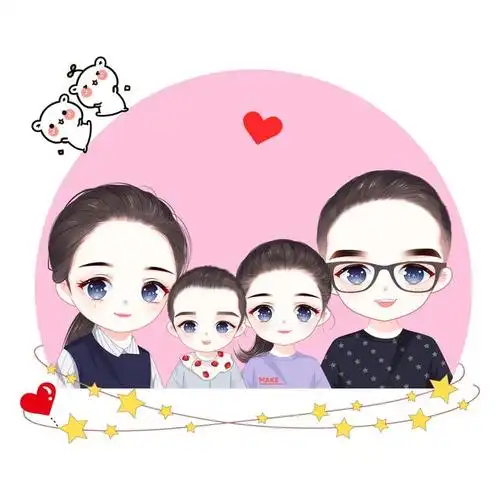 亲子头像设计,母子,一家三口,四口微信头像,总有你喜欢的