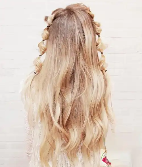 【图】长发半扎发公主头教程 灯笼鱼尾辫编发图解_时尚发型_发藏网