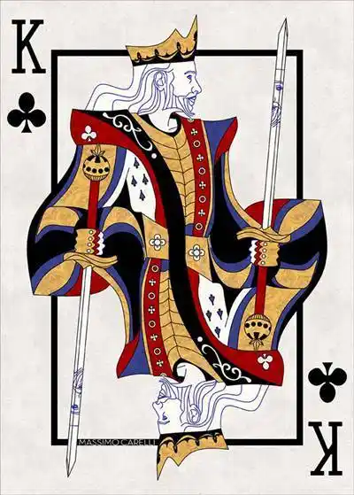 25张彩色扑克牌纹身手稿素材图案