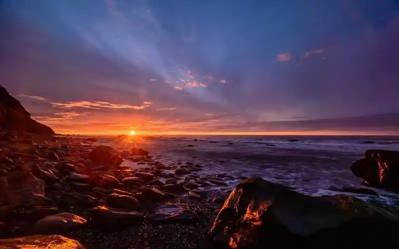 海边夕阳晚霞高清图片壁纸