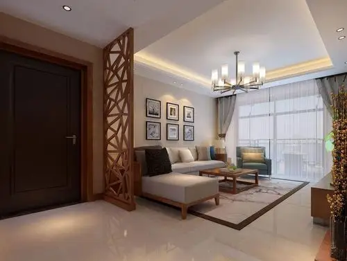 米色91-120平米三居室低调简约客厅三室两厅一卫装修设计图效果图