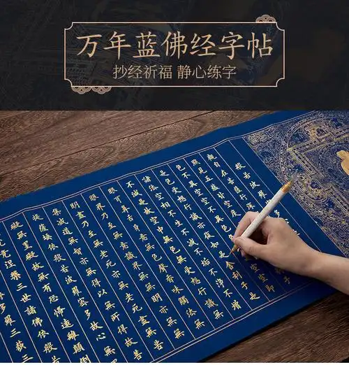 抄经本草书万年蓝心经手抄佛经抄经本金刚经地藏经毛笔字帖练字静心