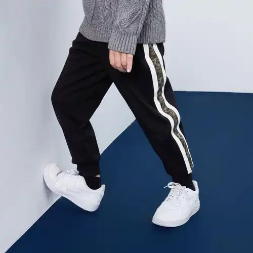 巴拉巴拉旗下春季男童长裤儿童休闲运动裤中大童新款洋气裤子黑色100