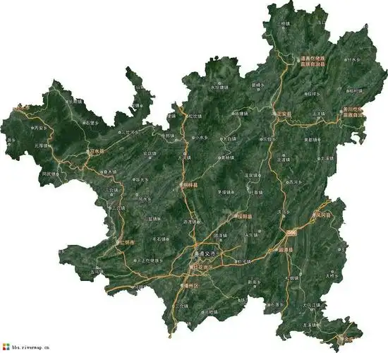 贵州省遵义市谷歌卫星地图下载